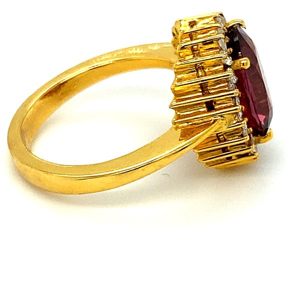 Red Spinel 4.55ct Diamonds Solid 18K Gold Ring - Picture 4 of 7